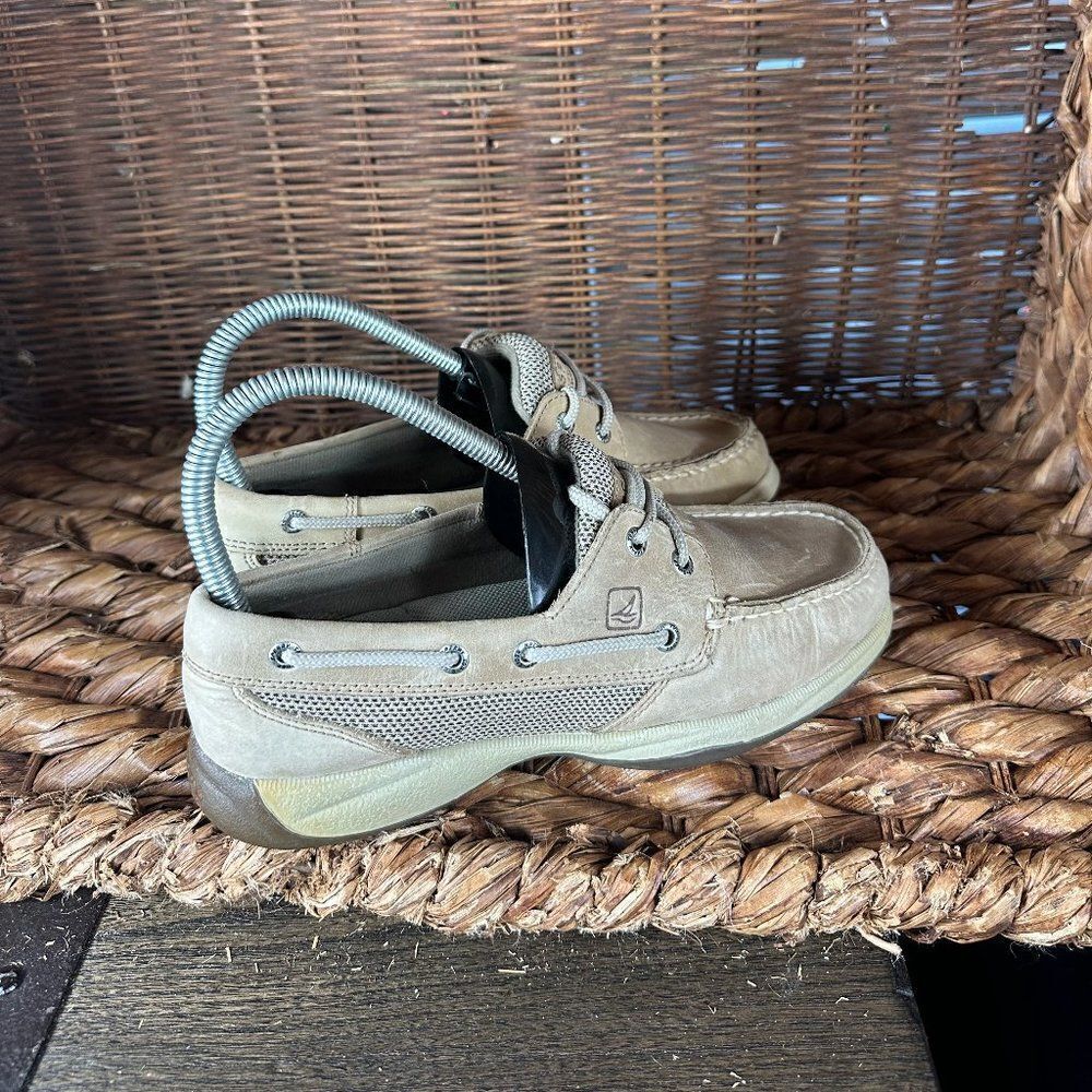 Sperry Top Sider Women's Brown  Lenin Oat Bluefish Leather Boat Shoes  Size‎ 6M